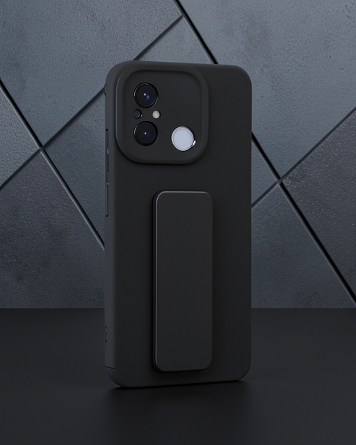 Xiaomi Redmi 12c Kılıf Mega Standlı Silikon - Siyah