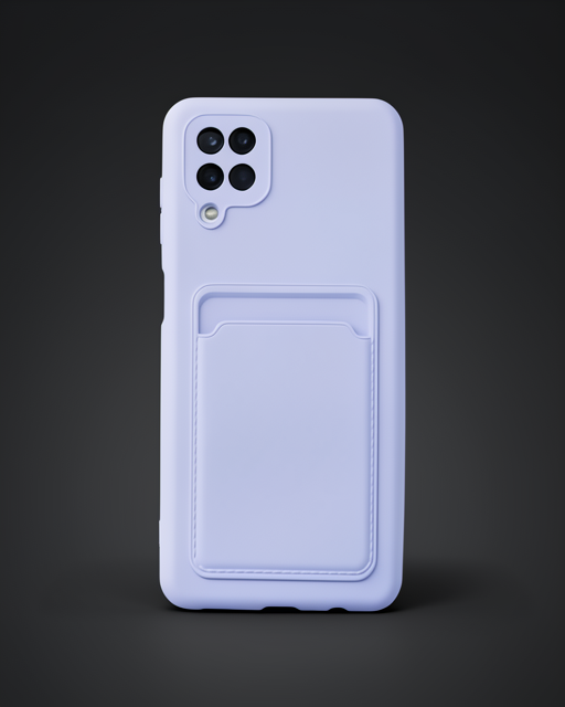 Samsung Galaxy A12 Kılıf Kelvin Kartvizitli Silikon - Lila