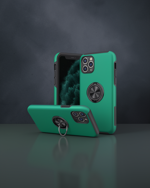 Apple İphone 11 Pro Max Kılıf Elit Yüzüklü Kapak - Yeşil