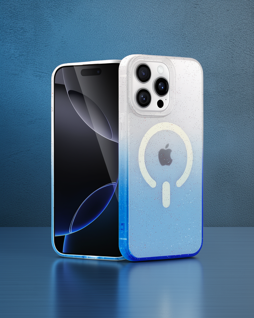 Apple İphone 15 Pro Max Pummel Shiny Magsafe Kapak - Mavi
