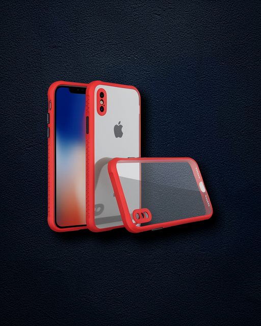 Apple İphone Xs Max Kılıf Miami Şeffaf Silikon - Kırmızı