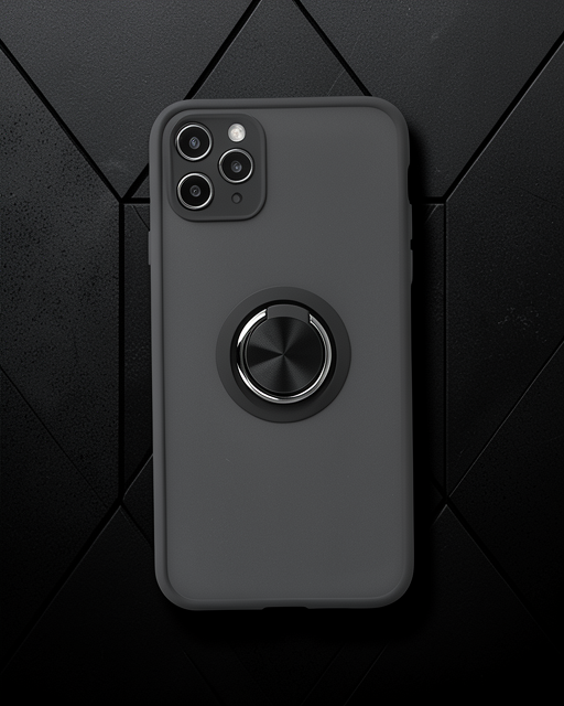 Apple İphone 11 Pro Kılıf Montreal Yüzüklü Silikon Kapak - Siyah