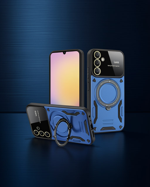 Samsung Galaxy A15 4g Kılıf Joy Lens Standlı Kapak - Lacivert