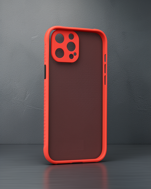 Apple İphone 12 Kılıf Miami Şeffaf Silikon - Kırmızı