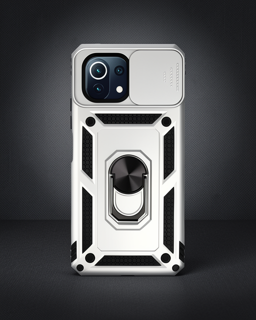 Xiaomi Mi 11 Lite Kılıf Pars Lens Yüzüklü Silikon - Gümüş
