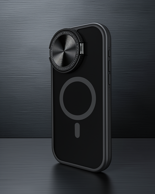 Apple İphone 15 Pro Kılıf Teleskop Lens Magsafe Silikon Kapak - Siyah