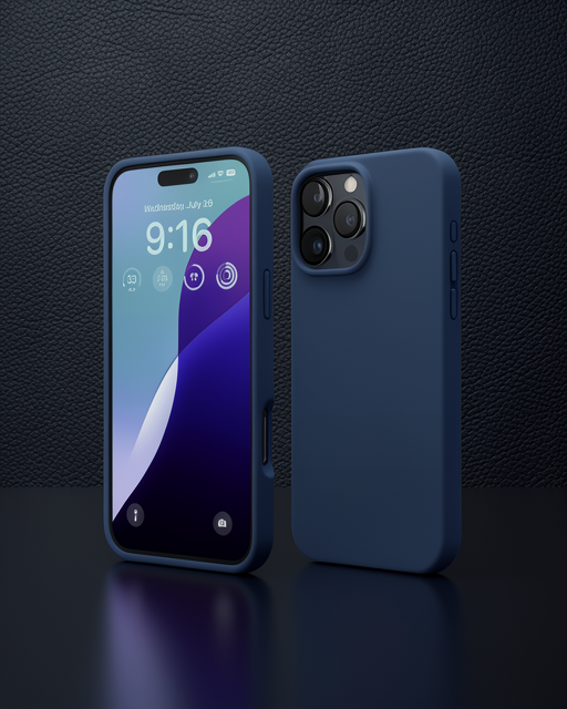 Apple İphone 16 Pro Max Kılıf Nano İçi Kadife Silikon - Lacivert