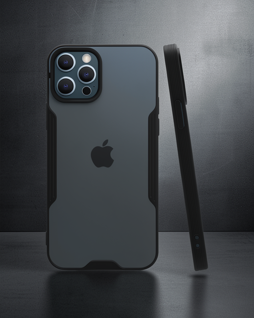 Apple İphone 12 Pro Max Kılıf Platin Silikon - Siyah