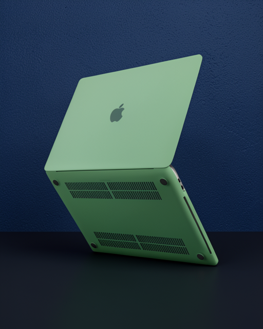 Apple Macbook Pro 13 2021 Macbook Buzlu Kapak - Yeşil