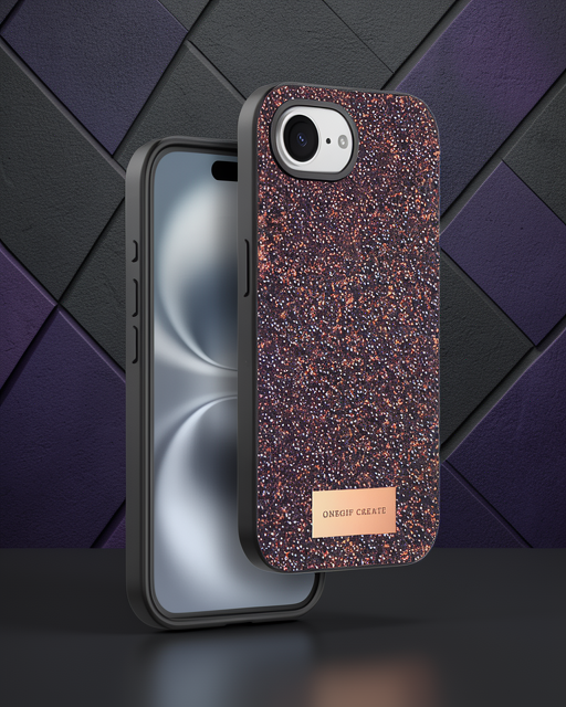 Onegif Apple İphone 16e Bright Simli Kapak - Derin Mor