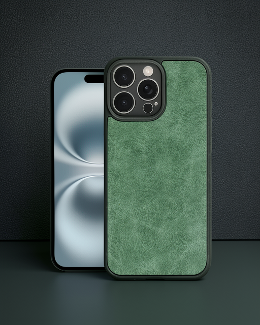 Apple İphone 16 Pro Max Kılıf Aras Deri Kapak - Koyu Yeşil