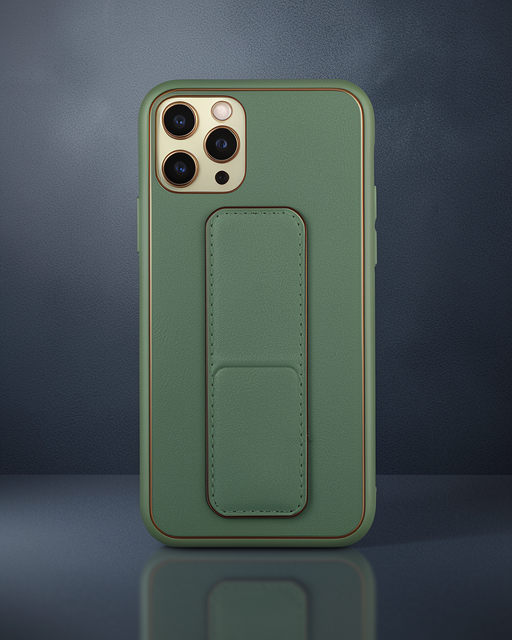 Apple İphone 11 Pro Kılıf Coco Deri Standlı Kapak - Su Yeşili