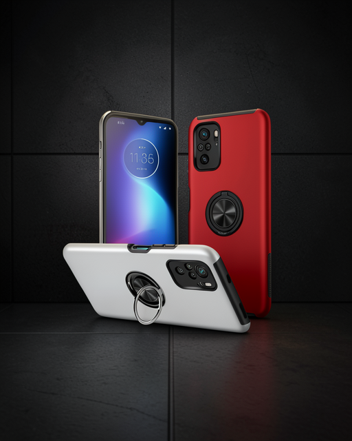 Xiaomi Poco F3 Kılıf Elit Yüzüklü Kapak - Gümüş