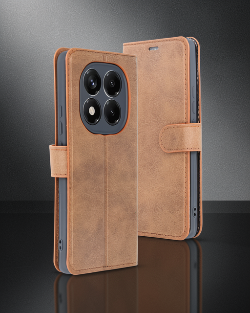 Xiaomi Redmi Note 14 Pro 5g Kılıf Trend S Plus Kapaklı Kılıf - Taba