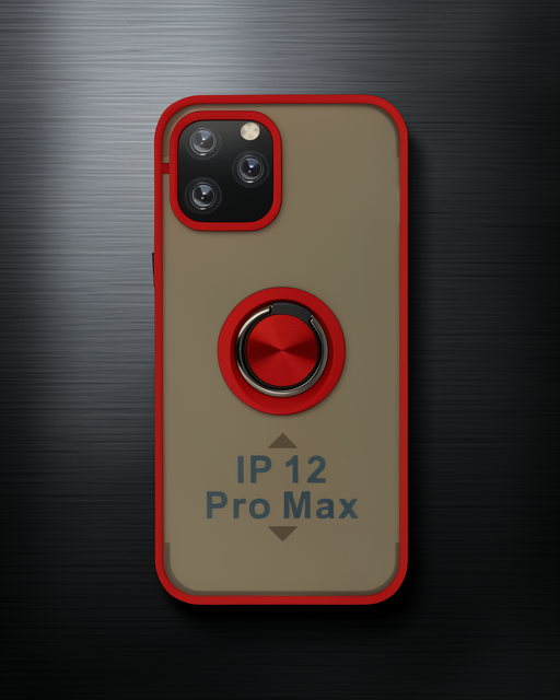 Apple İphone 12 Pro Max Kılıf Montreal Yüzüklü Silikon Kapak - Kırmızı