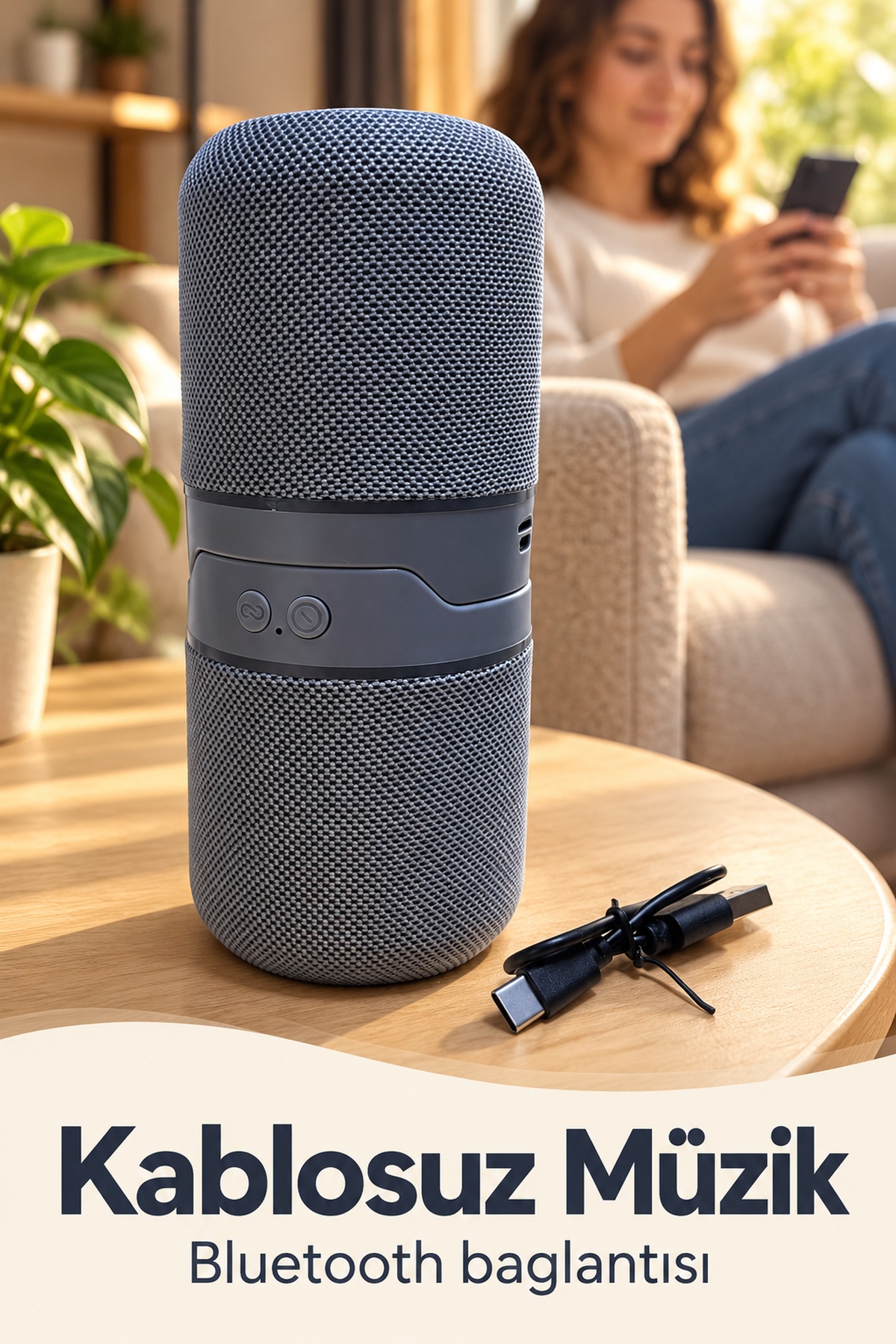 Bluetooth Hoparlör İki Parçalı Gövde ve TWS Stereo Eşleştirme