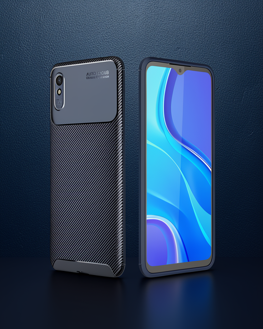 Xiaomi Redmi 9a Kılıf Auto Focus Karbon Kapak - Lacivert