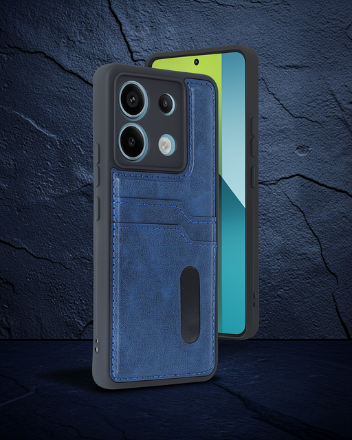 Xiaomi Redmi Note 13 Pro 5g Kılıf Sara Kartvizitli Deri Kılıf - Lacivert