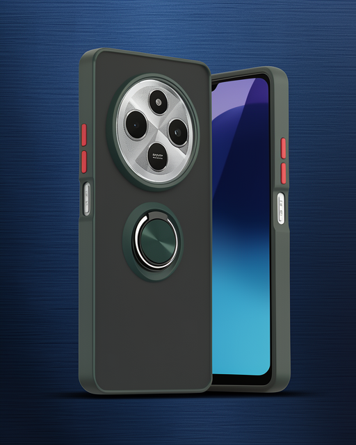Xiaomi Redmi 14c Kılıf Montreal Yüzüklü Silikon Kapak - Yeşil