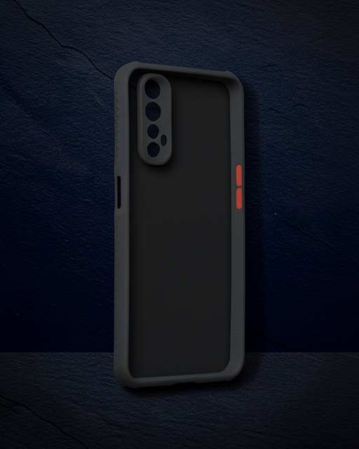 Realme 7 Kılıf Miami Şeffaf Silikon - Siyah