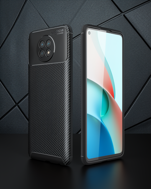 Xiaomi Redmi Note 9 5g Kılıf Auto Focus Karbon Kapak - Siyah