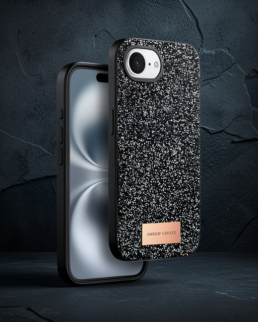 Onegif Apple İphone 16e Bright Simli Kapak - Siyah