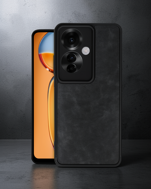 Oppo Reno 11f Kılıf Aras Deri Kapak - Siyah