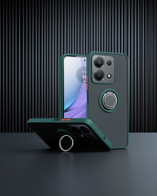 Xiaomi Redmi Note 13 Pro 5g Kılıf Montreal Yüzüklü Silikon Kapak - Yeşil