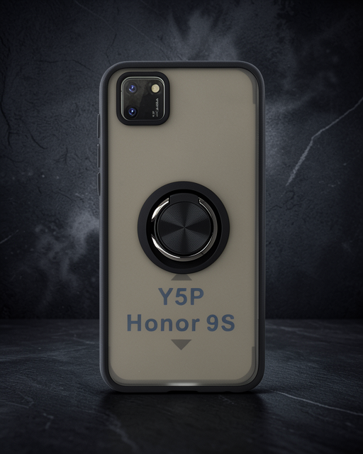 Huawei Y5p Kılıf Montreal Yüzüklü Silikon Kapak - Siyah