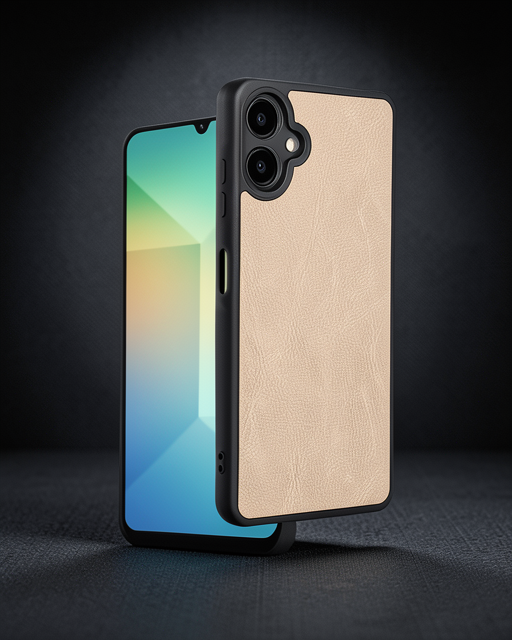 Samsung Galaxy A06 Kılıf Aras Deri Kapak - Pudra