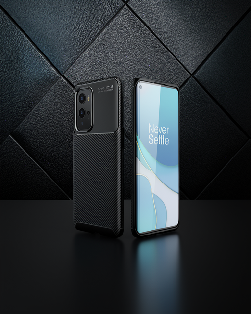 One Plus 9 Pro Kılıf Auto Focus Karbon Kapak - Siyah