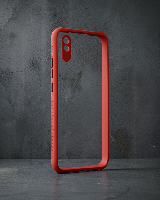 Xiaomi Redmi 9a Kılıf Miami Şeffaf Silikon - Kırmızı
