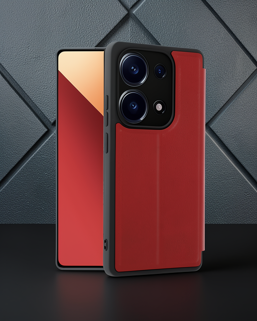 Xiaomi Redmi Note 13 Pro 4g Kılıf Flip Cover - Kırmızı
