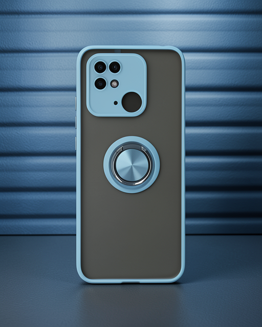 Xiaomi Poco C40 Kılıf Montreal Yüzüklü Silikon Kapak - Buz Mavi