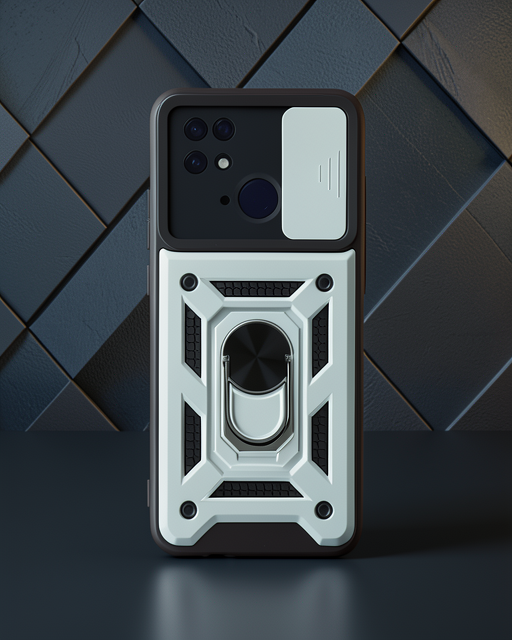 Xiaomi Redmi 10c Kılıf Pars Lens Yüzüklü Silikon - Yeşil