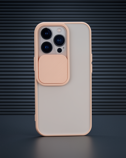 Apple İphone 13 Pro Kılıf Palm Buzlu Kamera Sürgülü Silikon - Pembe