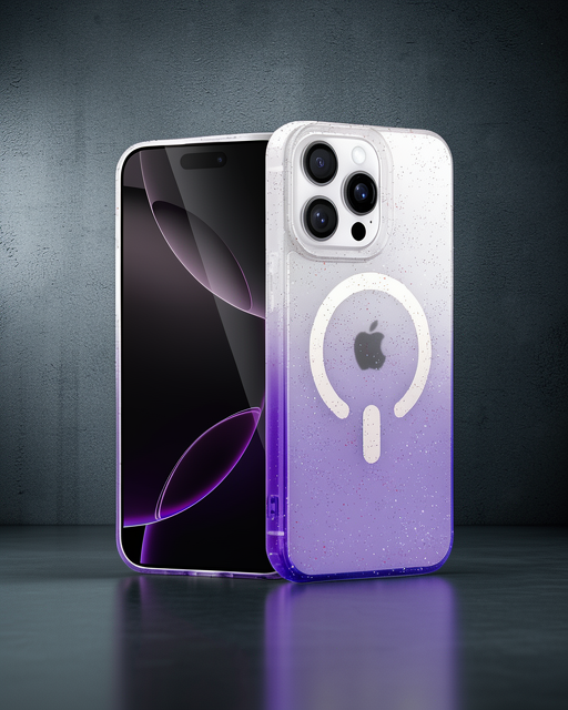 Apple İphone 14 Pro Pummel Shiny Magsafe Kapak - Mor