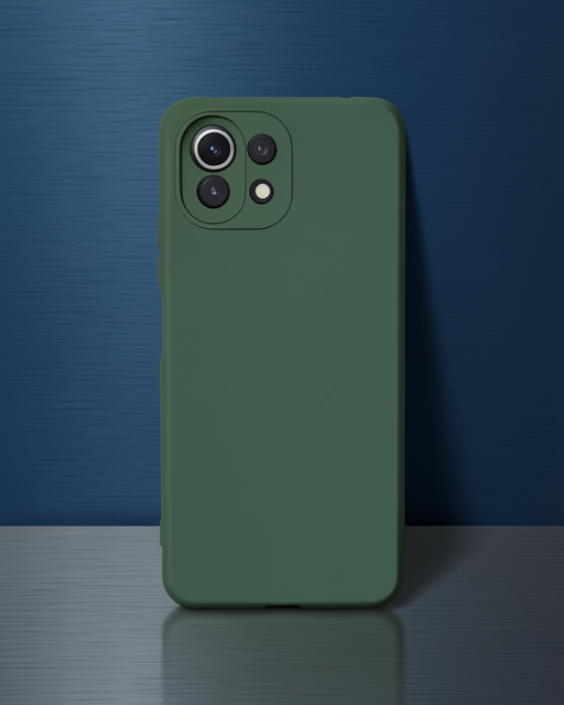 Xiaomi Mi 11 Lite Kılıf Nano İçi Kadife Silikon - Koyu Yeşil