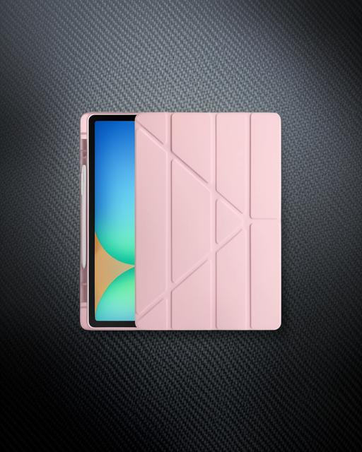 Apple İpad Pro 13 (2024) Kılıf Kalemlikli Hugo Tablet Kılıfı - Rose Gold