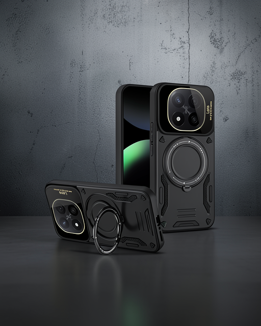 Xiaomi Redmi Note 14 Pro 4g Kılıf Joy Lens Standlı Kapak - Siyah