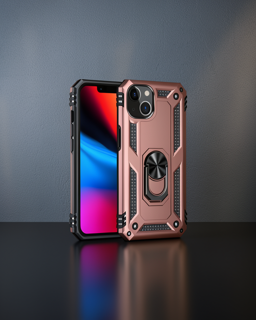 Apple İphone 14 Plus Kılıf Sofya Yüzüklü Silikon Kapak - Rose