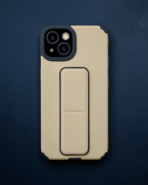 Apple İphone 14 Plus Kılıf Mega Standlı Silikon - Gold