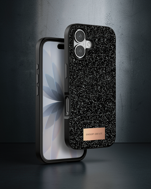 Onegif Apple İphone 17 Bright Simli Kapak - Siyah