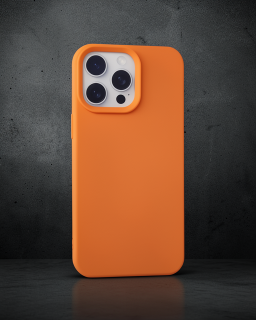 Apple İphone 15 Pro Max Kılıf Nano İçi Kadife Silikon - Turuncu