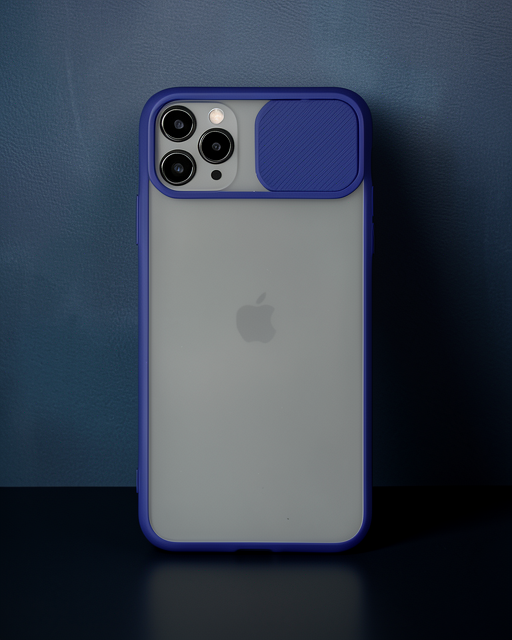 Apple İphone 11 Pro Kılıf Palm Buzlu Kamera Sürgülü Silikon - Lacivert