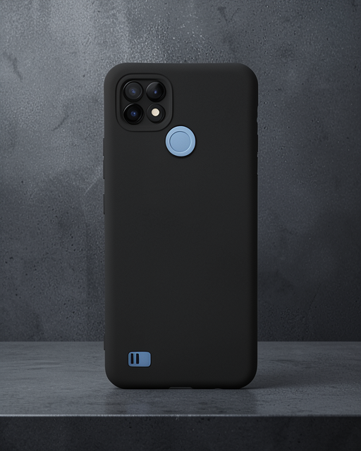 Realme C21 Kılıf Nano İçi Kadife Silikon - Siyah