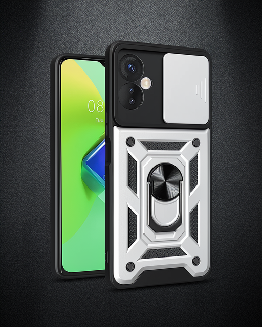 İnfinix Hot 30 4g Kılıf Pars Lens Yüzüklü Silikon - Gümüş