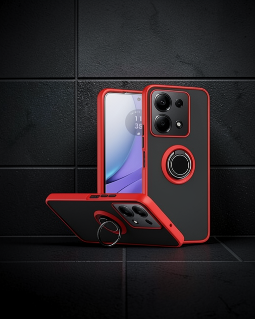 Xiaomi Redmi Note 13 Pro 5g Kılıf Montreal Yüzüklü Silikon Kapak - Kırmızı