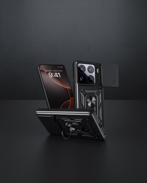 Xiaomi Mi 15 Pro Kılıf Pars Lens Yüzüklü Silikon - Siyah