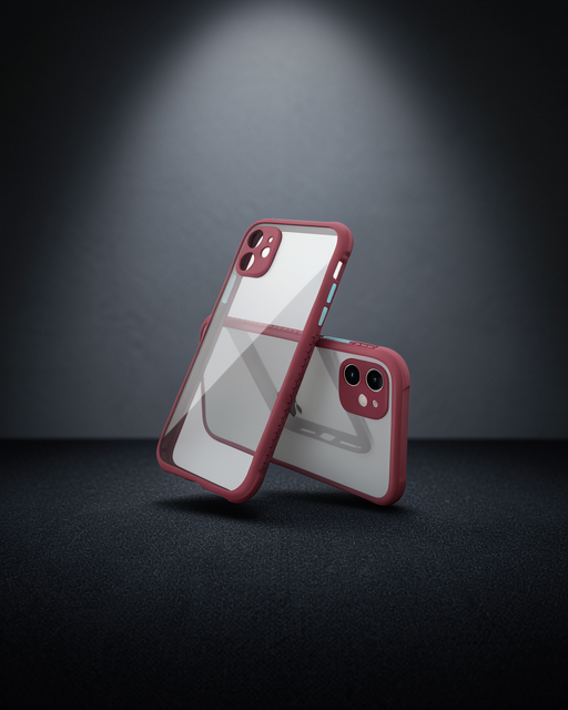Apple İphone 12 Mini Kılıf Miami Şeffaf Silikon - Fuşya